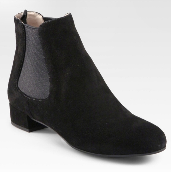 PRADA Black Suede Ankle Chelsea Booties - Picture 2 of 13